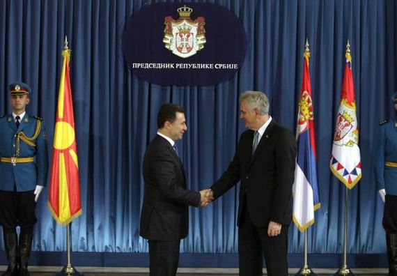 Beograd 3.6.2013. god. - Predsednik Nikolić sa predsednikom Vlade Makedonije Nikolom Gruevskim.